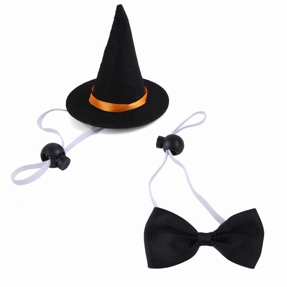 Halloween Pet Witch Hat + Bow Tie Set - Image 2