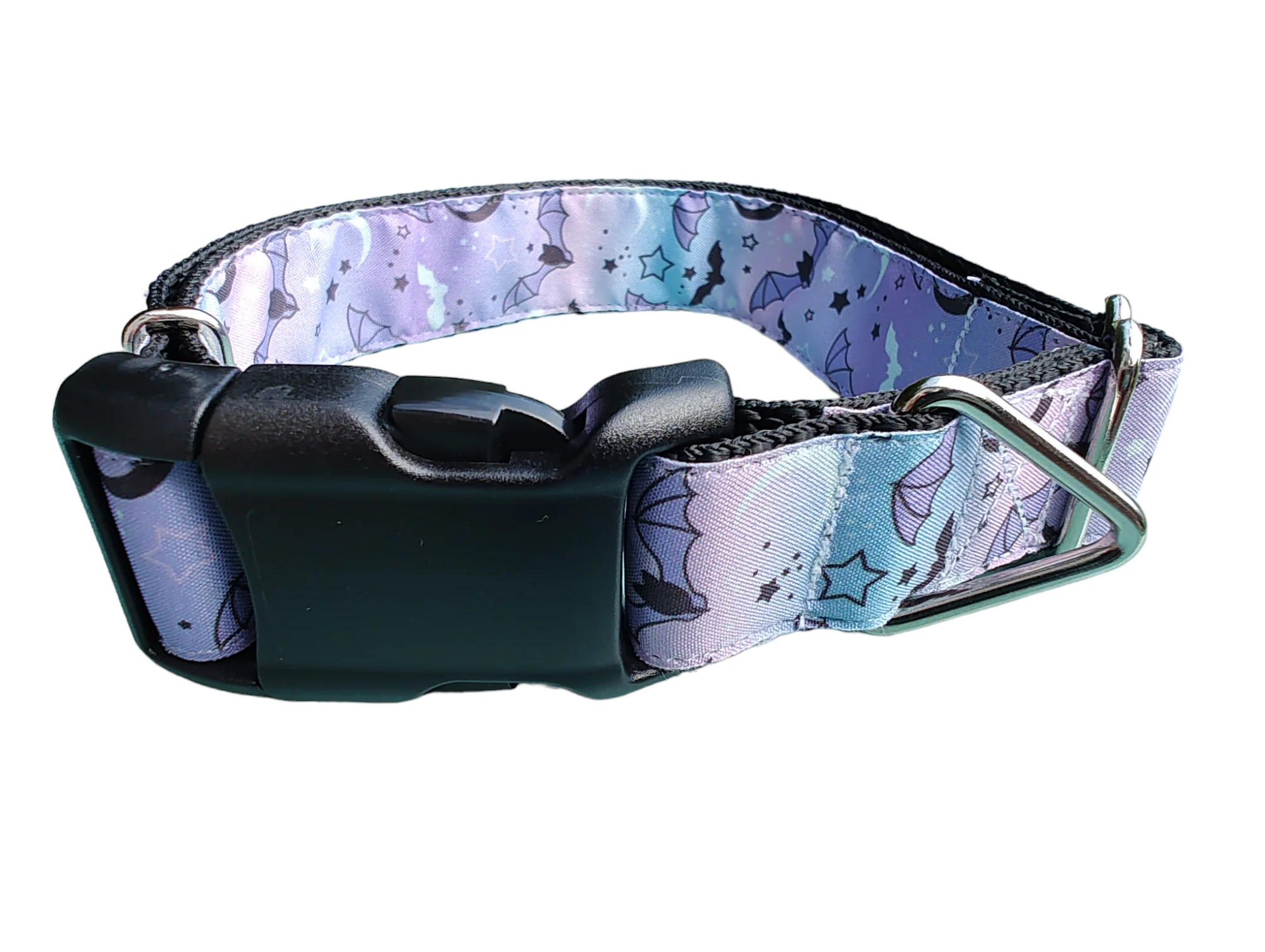 Halloween Purple Bats Nylon Dog Collar - Image 2