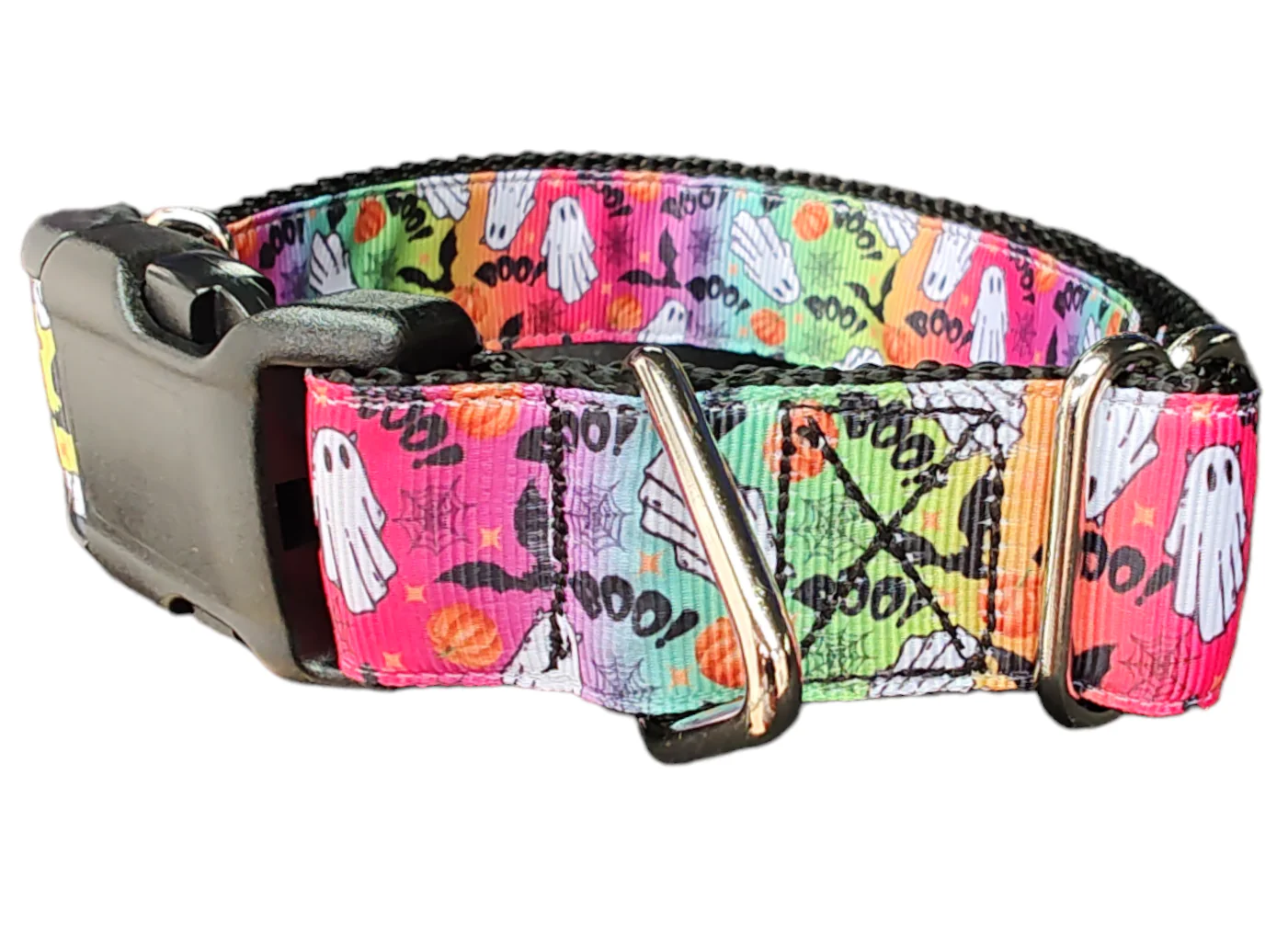 Halloween Rainbow Ghosts Nylon Dog Collar - Image 2