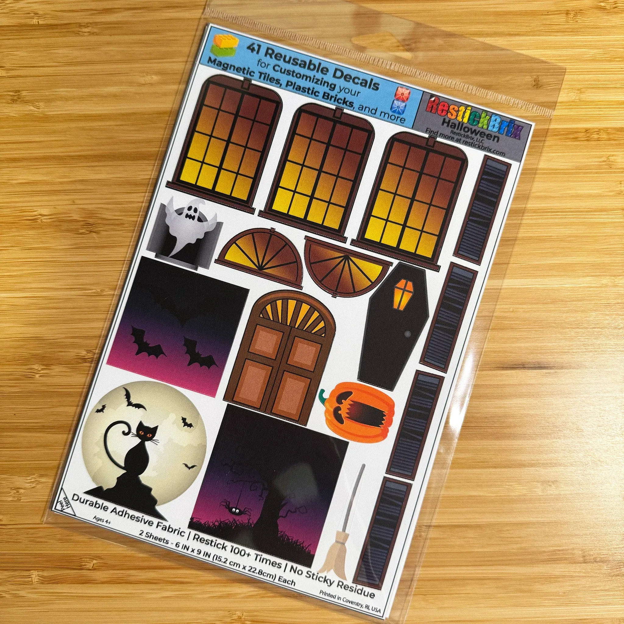 Halloween: Reusable Decals for Customizing Magnetic Tiles, Plastic Bricks, and more - Image 2