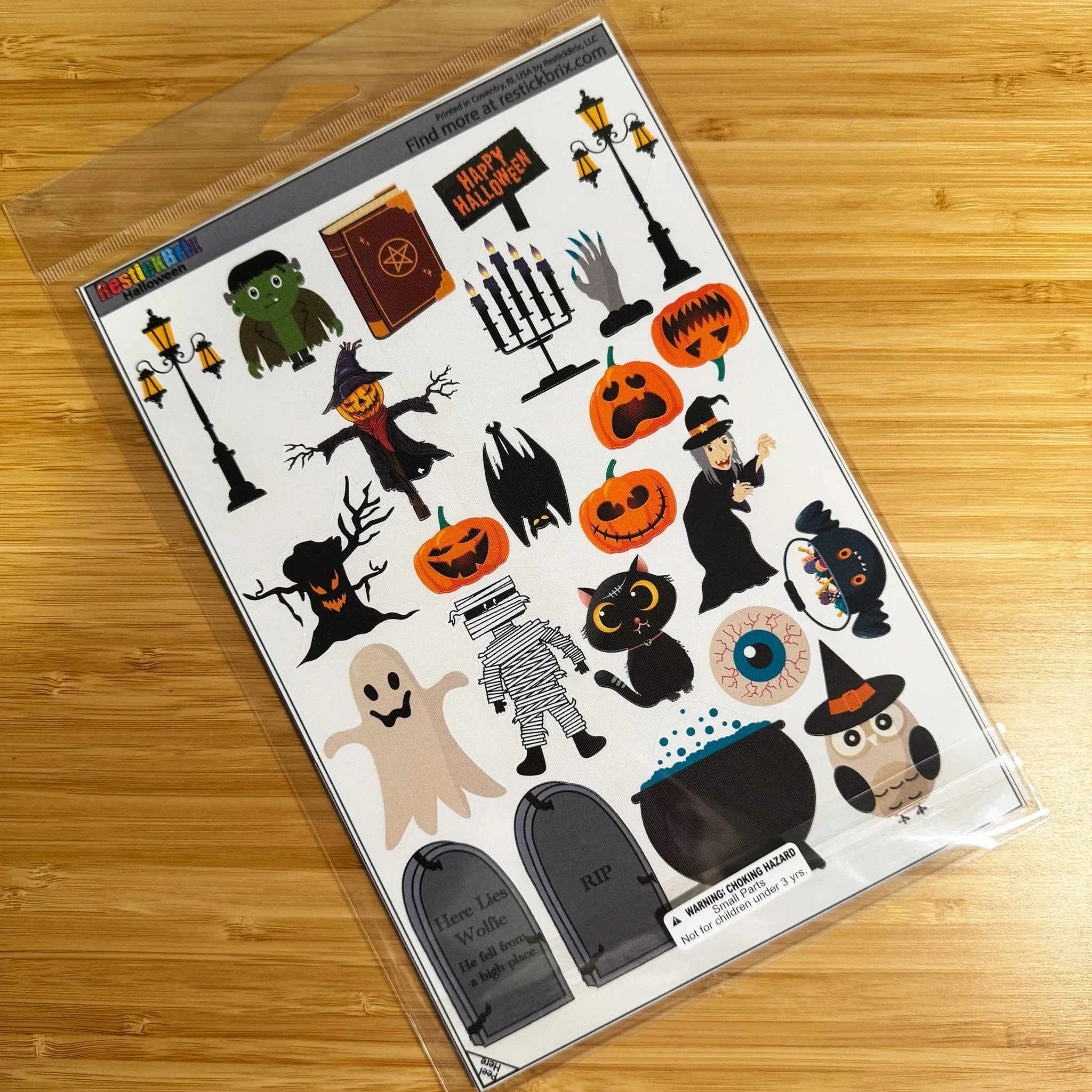 Halloween: Reusable Decals for Customizing Magnetic Tiles, Plastic Bricks, and more - Image 3