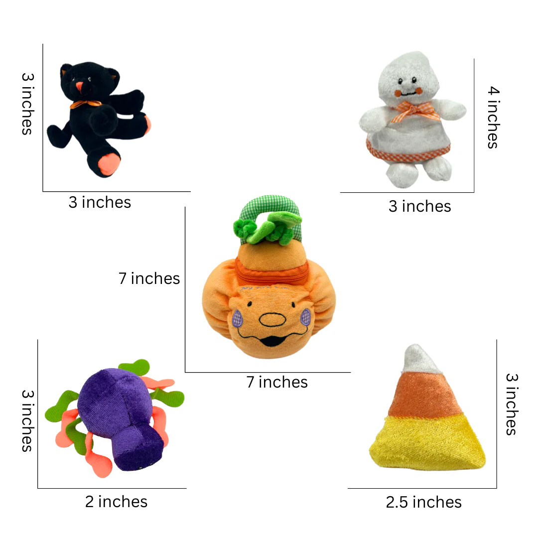 Halloween Stuffed Pumpkin Playset with 4 ct Sensory Toys - Image 7