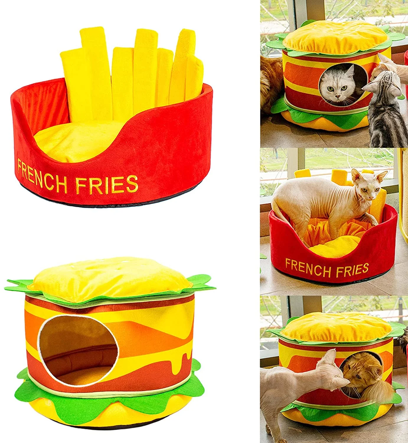 Hamburger French Fries Pet Bed - Image 2