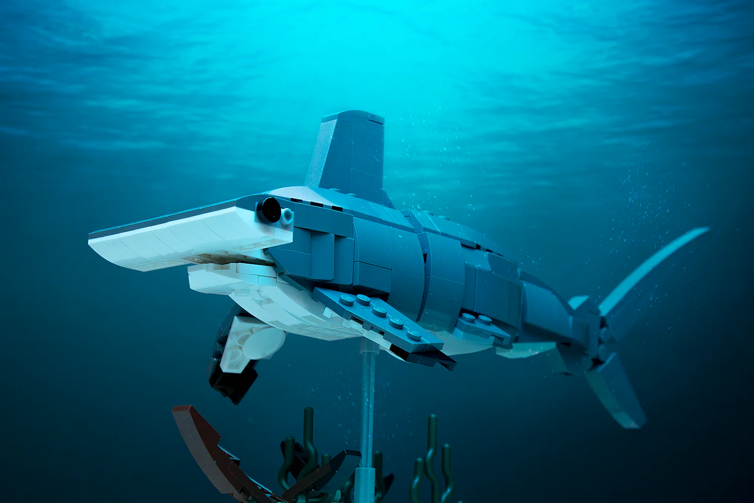 Hammerhead Shark Building Set made with LEGO parts - B3 Customs - Image 4