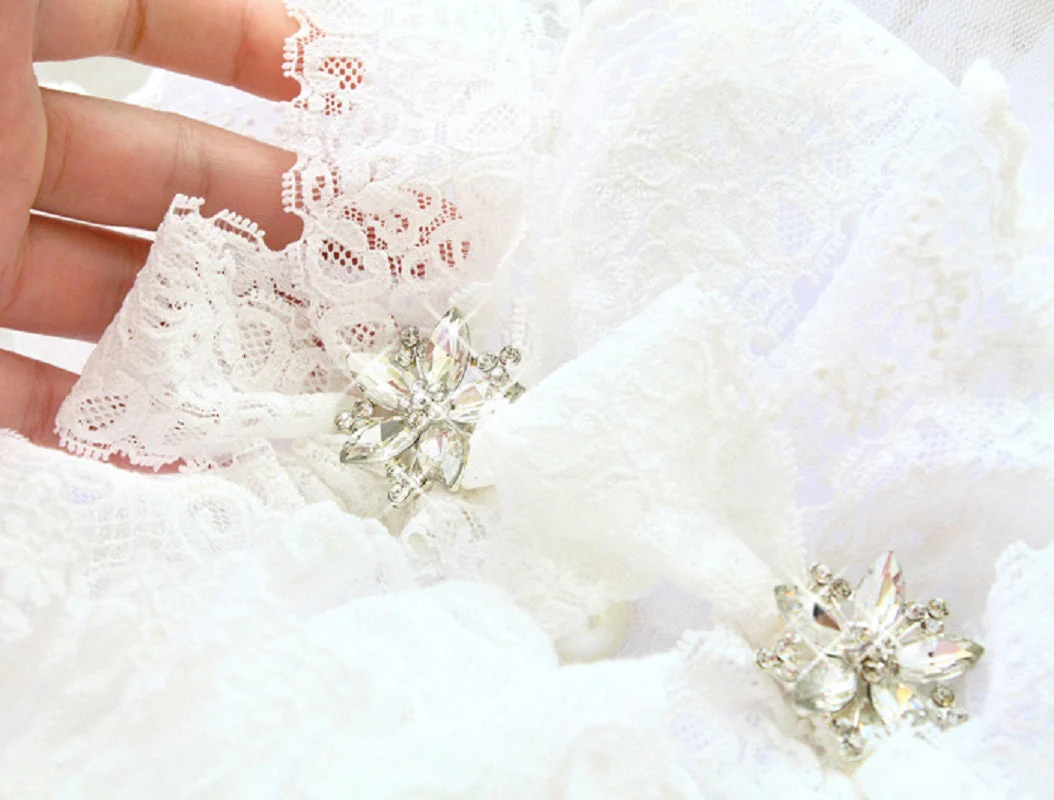 Handcraft White Lace Vintage Dog Wedding Dress Pet Bridal Outfit - Image 6