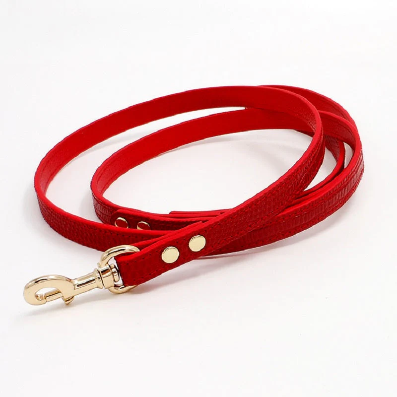 Handmade Calf Leather Pet Collar Leash Set for Small and Medium Dogs - Image 3