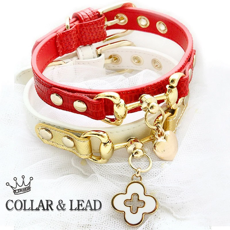 Handmade Calf Leather Pet Collar Leash Set for Small and Medium Dogs - Image 4