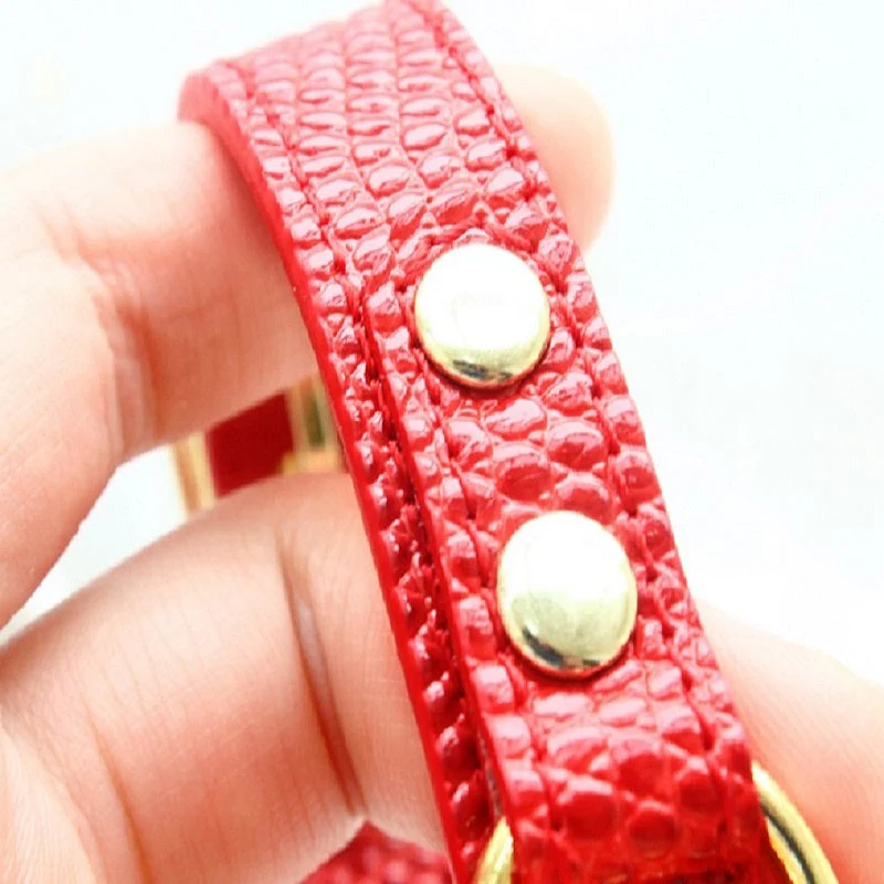 Handmade Calf Leather Pet Collar Leash Set for Small and Medium Dogs - Image 6