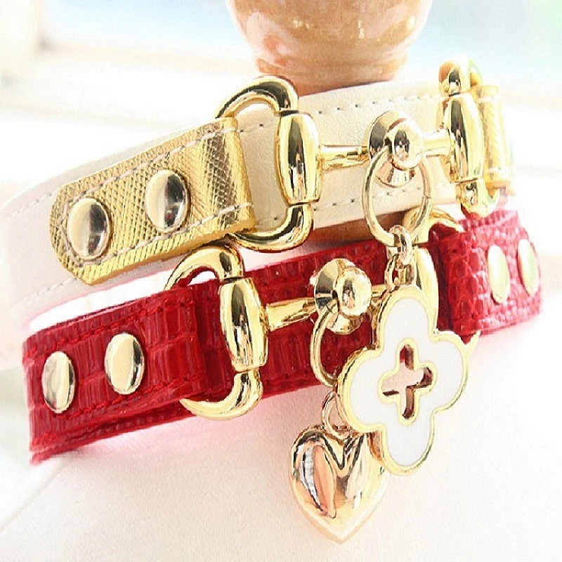 Handmade Calf Leather Pet Collar Leash Set for Small and Medium Dogs - Image 7