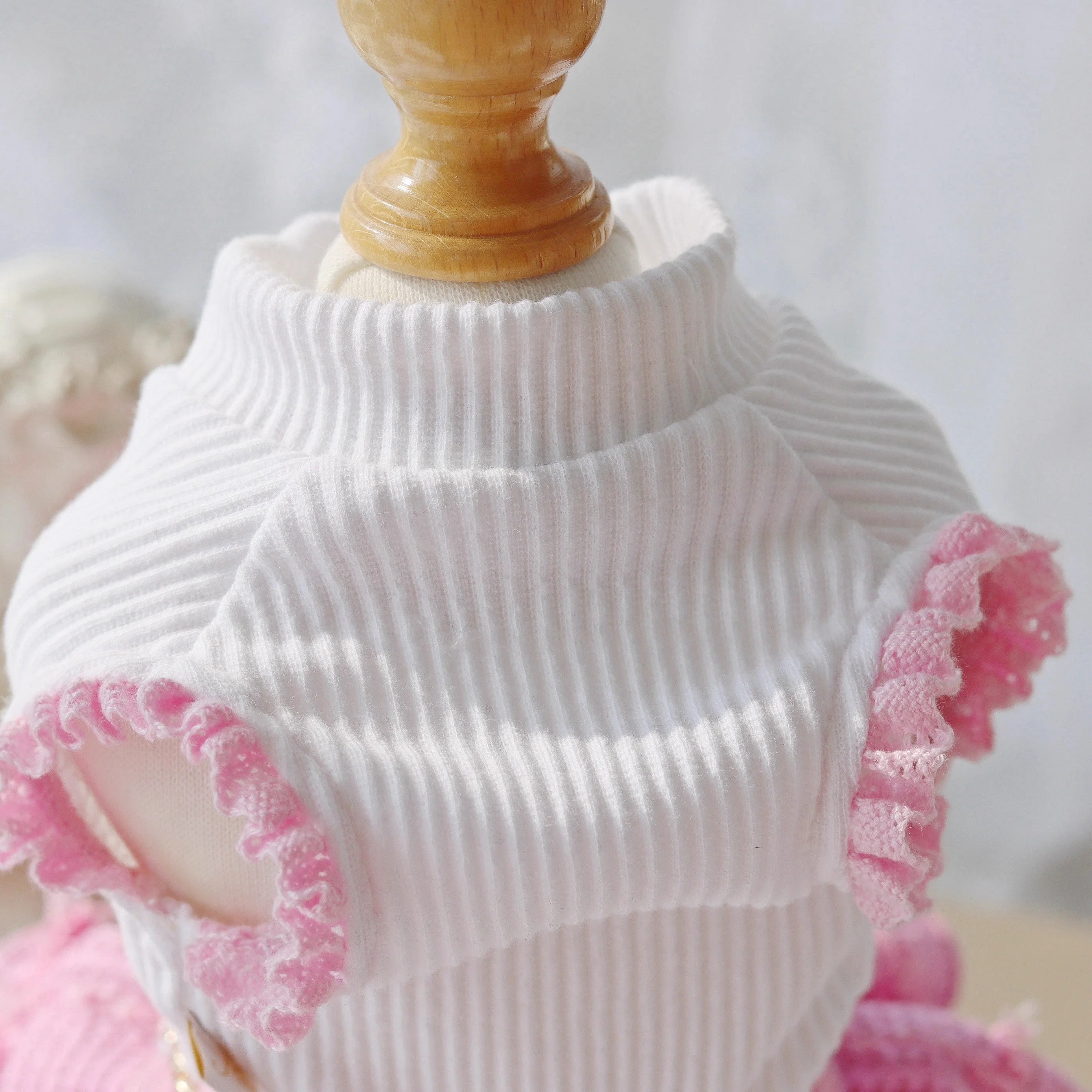 Handmade Chic Puppy Suit Pink Tweed Skirt Outfit - Image 5