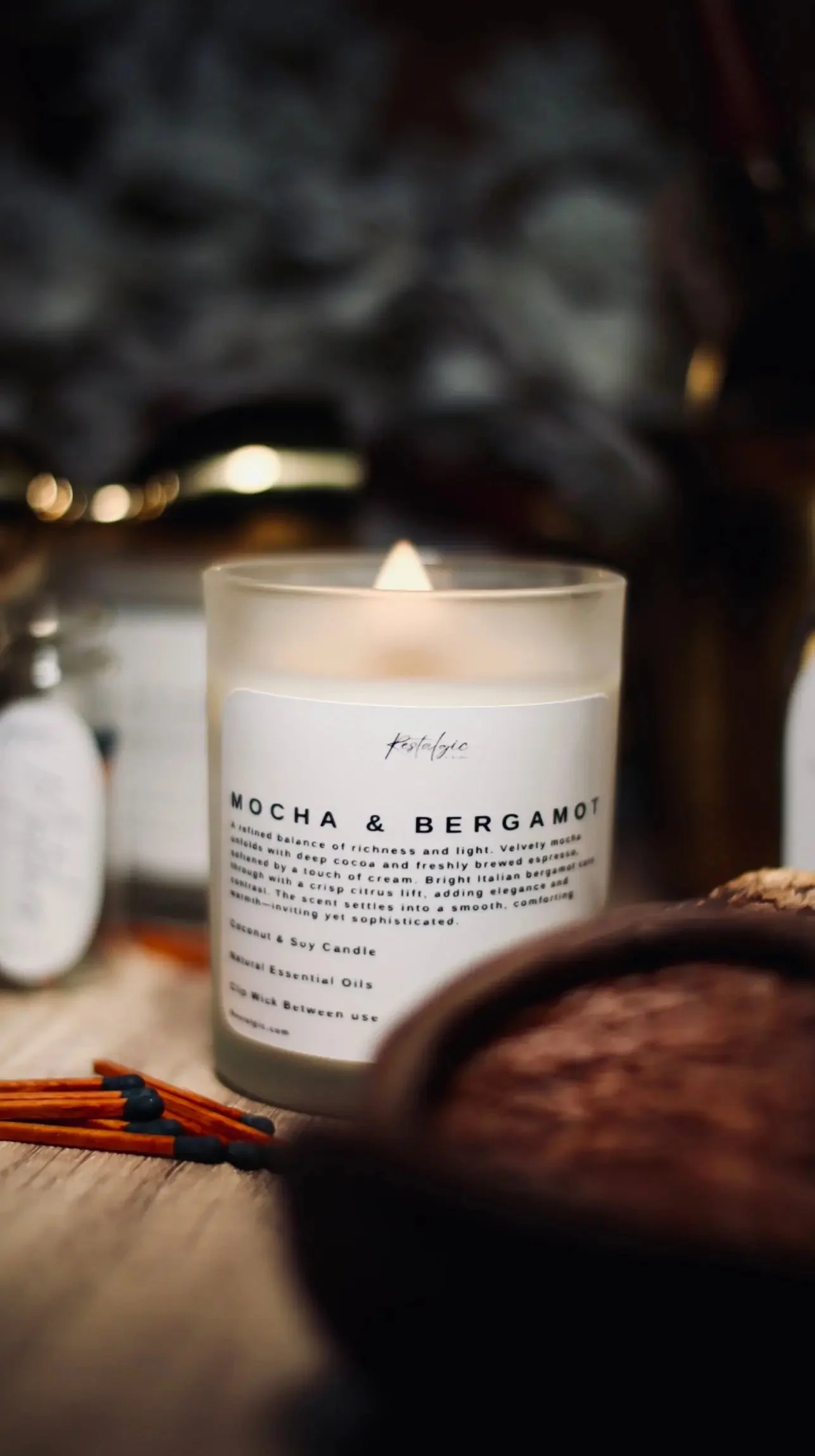 Handmade Coconut Soy Wax Candle | Clean-Burning Artisan Candle – Restalgic - Image 3