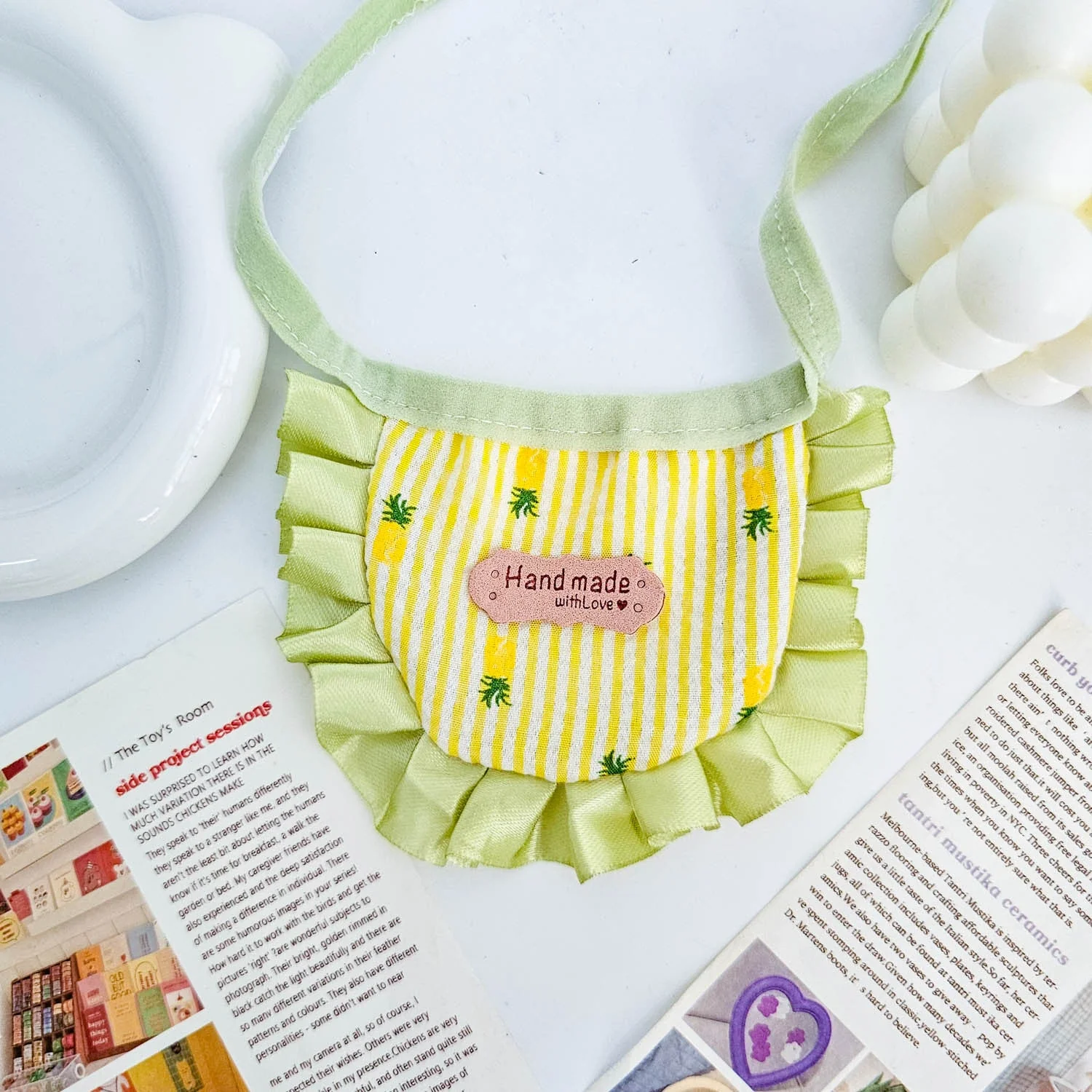 Handmade Cute Pet Bib with Ruffles - Image 2