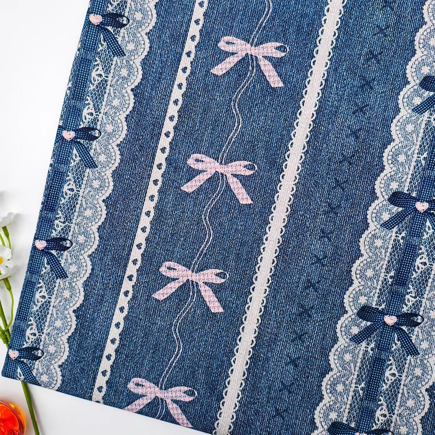 Handmade Denim Lace Pet Dress - Image 6
