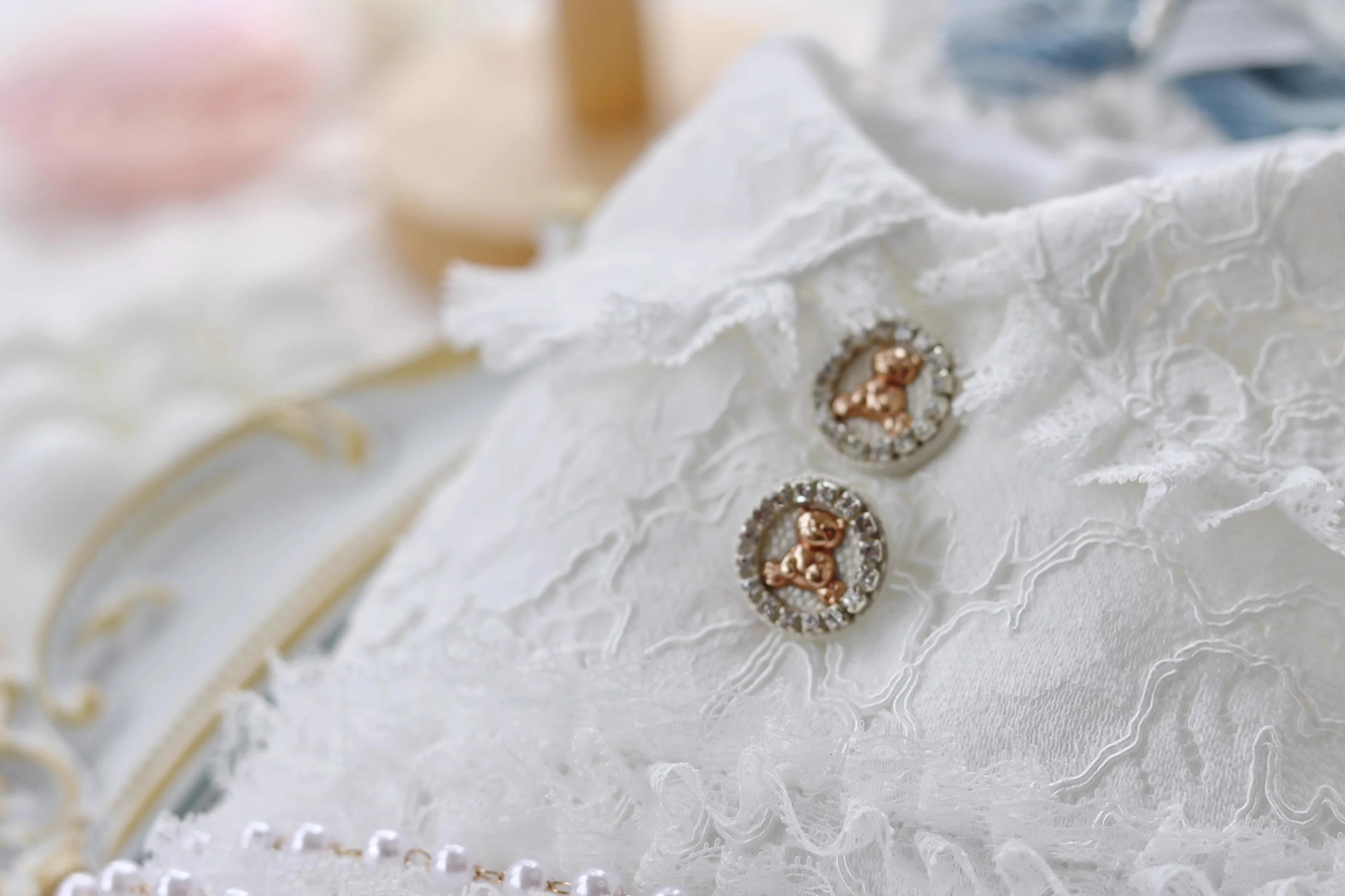 Handmade Elegant Dog Dress Blue Lace Flower Outfit - Image 3