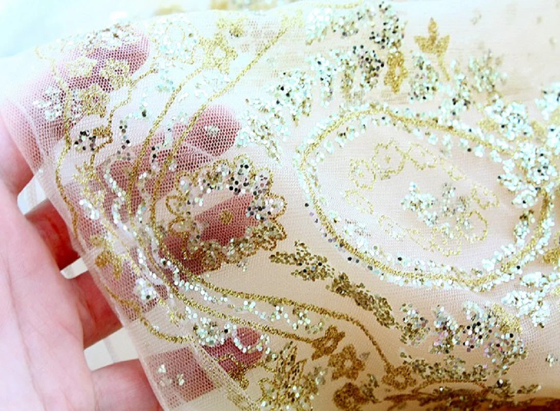 Handmade Luxurious Dog Gown Gold Glitter Pet Princess Trailing Dress Gold Glitter For Weddings Parties - Image 6