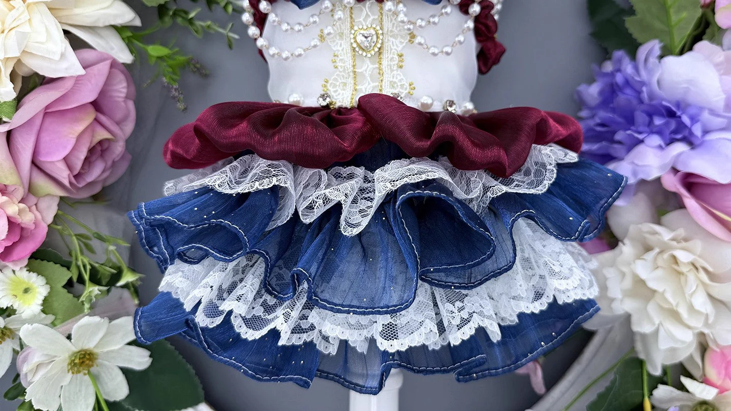 Handmade Luxury Dog Dress Royal Style Lace Tutu - Image 7