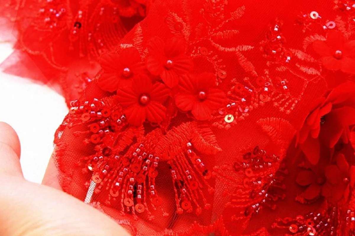 Handmade Luxury Pet Gown Red Lace Princess Dog Dress Weddings Special Occasions Photo Shoots Holiday Birthday - Image 5
