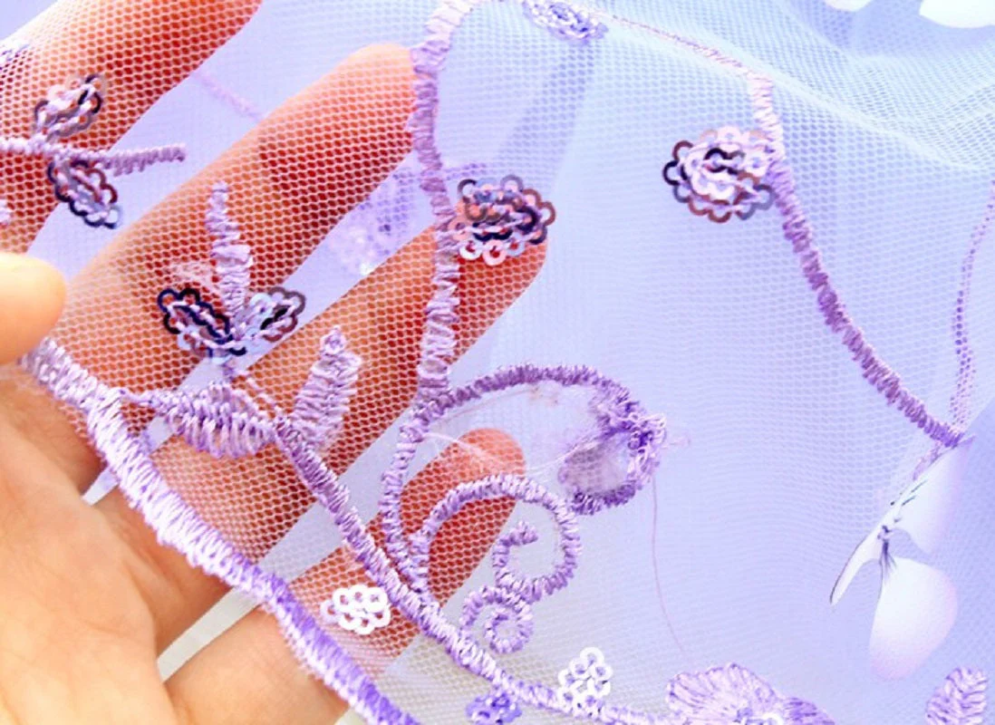 Handmade Luxury Pet Trailing Dress Dogs Cats Floral Embroidered Purple Gown - Image 7