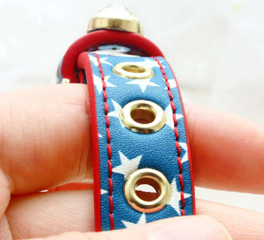 Handmade Patriotic American Flag Pet Collar Small and Medium Dogs Collar Leash - Image 6