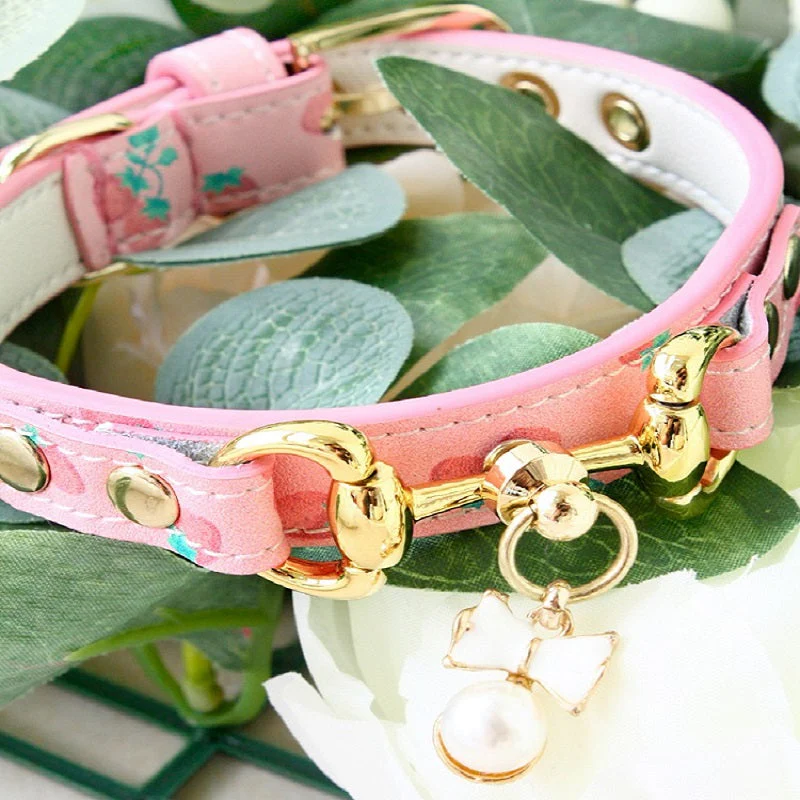 Handmade Premium Cowhide Dog Collar Leash Set - Image 3