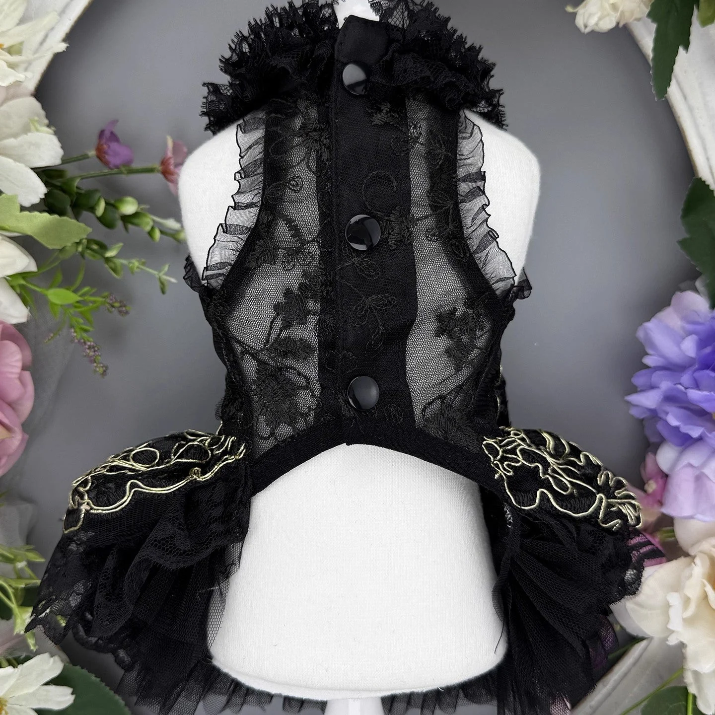 Handmade Princess Puppy Outfit Lace Tutu - Image 3