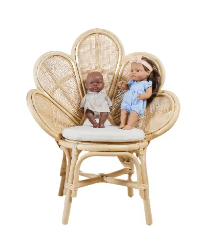 Handmade Rattan Flower Chair for Kids – Blossom Bloom Rattan Chair – Handwoven Flower Chair for Kids and Dolls| Boho Nursery & Playroom Furniture - Image 3