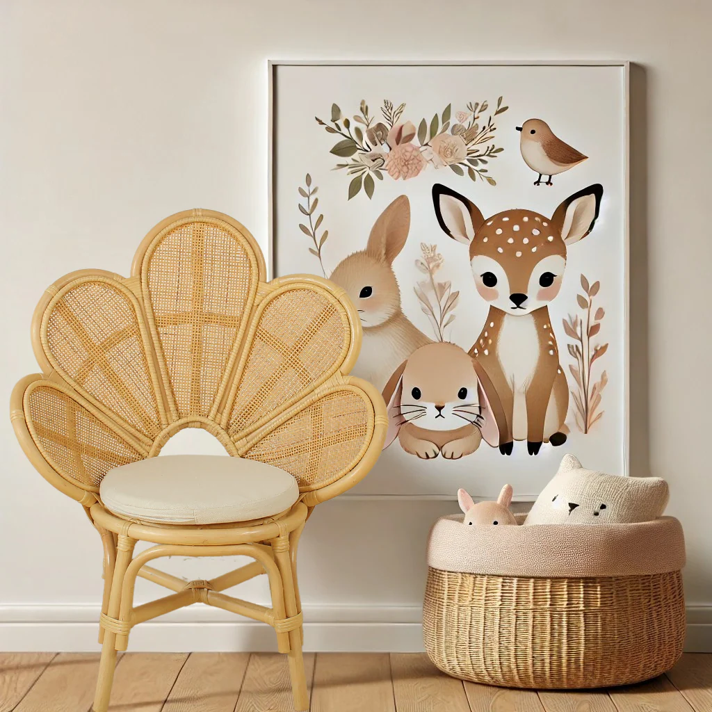 Handmade Rattan Flower Chair for Kids – Blossom Bloom Rattan Chair – Handwoven Flower Chair for Kids and Dolls| Boho Nursery & Playroom Furniture - Image 5