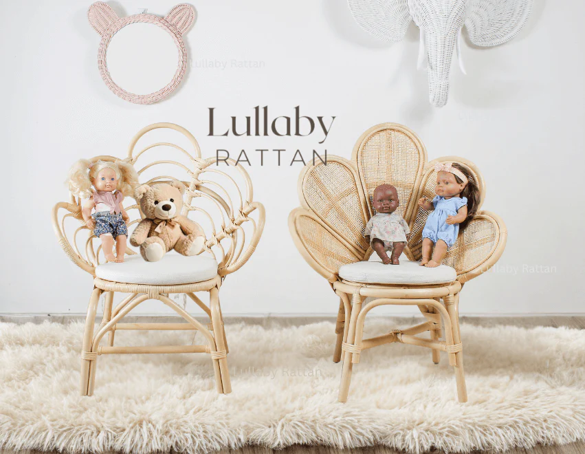 Handmade Rattan Flower Chair for Kids – Blossom Bloom Rattan Chair – Handwoven Flower Chair for Kids and Dolls| Boho Nursery & Playroom Furniture - Image 7