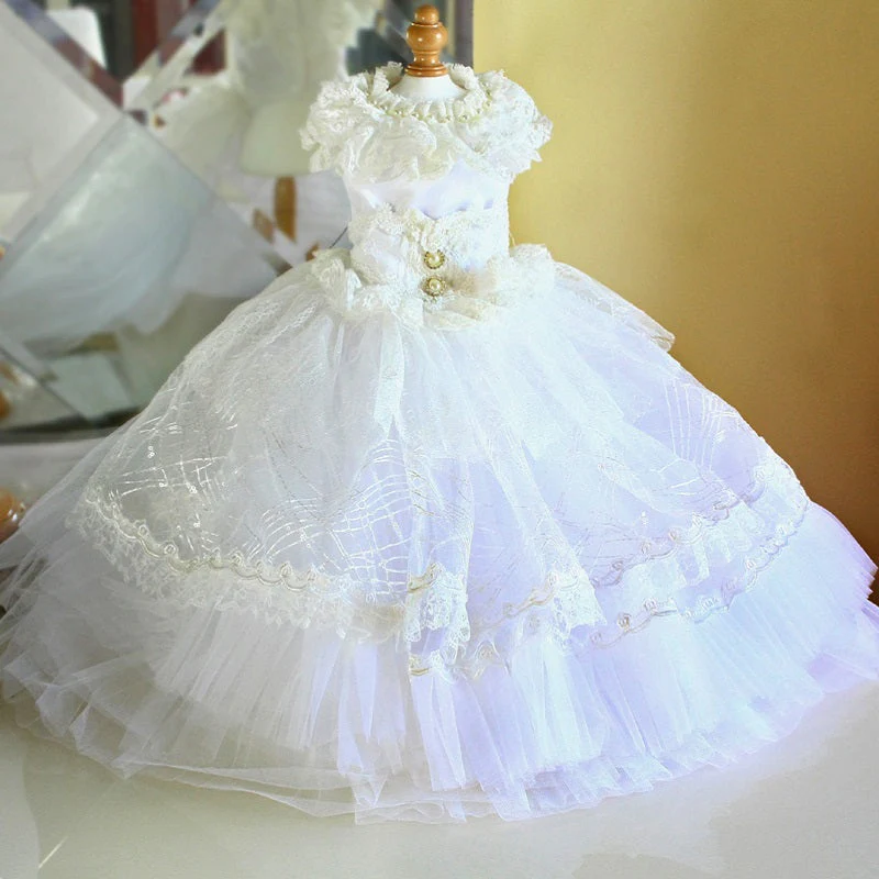 Handmade Victorian Inspired White Crinoline Unique Pet Clothes Dog Wedding Dress Elegant Bridal Gown - Image 4