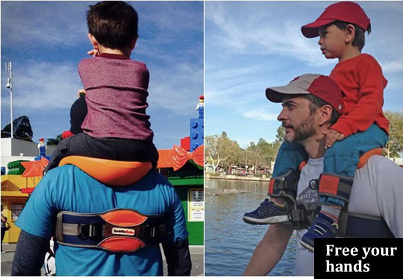 Hands-Free Shoulder Carrier with Ankle Straps and Cushioned Hip Seat Nylon Child Strap Rider travel back frame infant saddle - Image 2