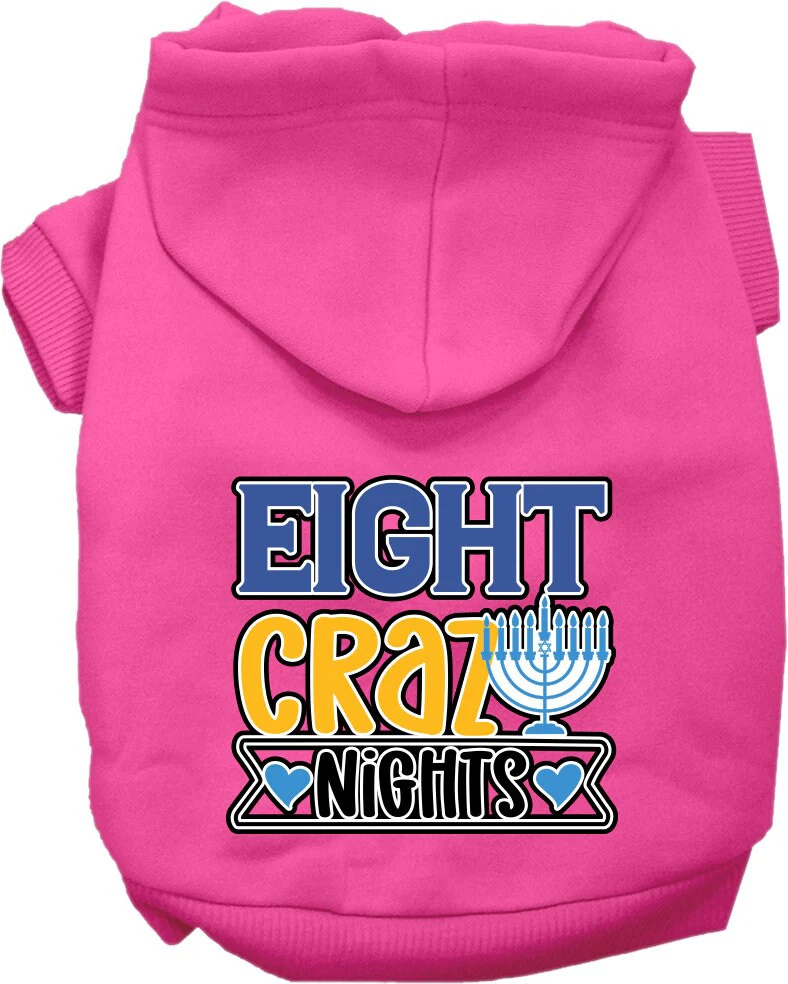 Hanukkah Pet, Dog and Cat Hoodie Screen Printed, "Eight Crazy Nights" - Image 10