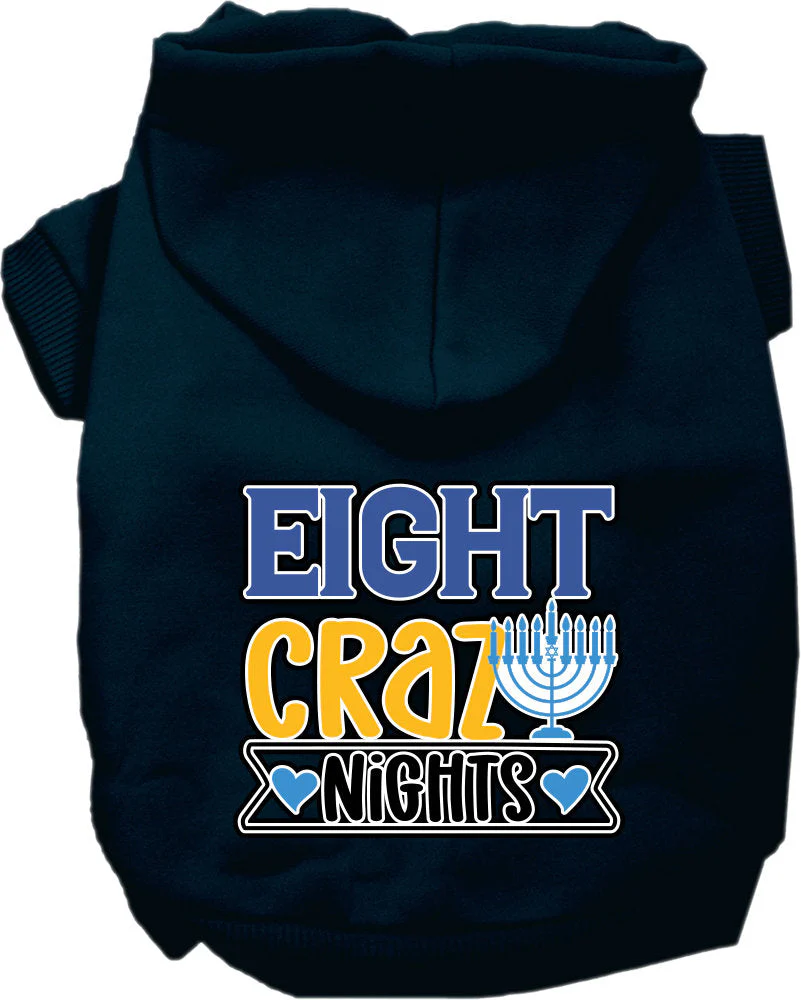 Hanukkah Pet, Dog and Cat Hoodie Screen Printed, "Eight Crazy Nights" - Image 5