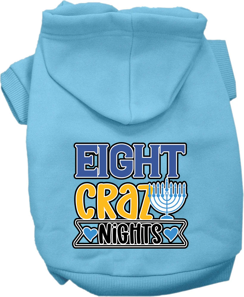 Hanukkah Pet, Dog and Cat Hoodie Screen Printed, "Eight Crazy Nights" - Image 6