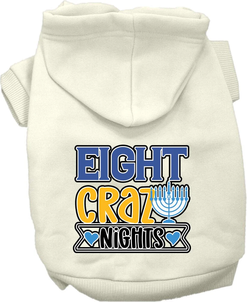 Hanukkah Pet, Dog and Cat Hoodie Screen Printed, "Eight Crazy Nights" - Image 7