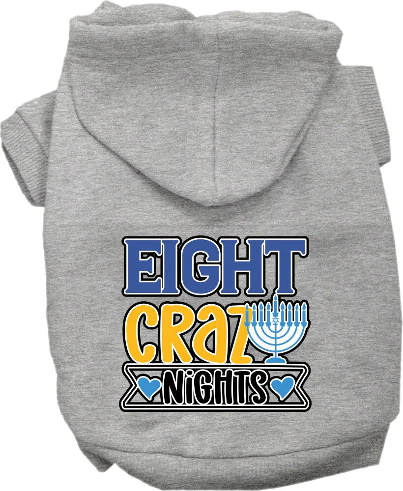 Hanukkah Pet, Dog and Cat Hoodie Screen Printed, "Eight Crazy Nights" - Image 8