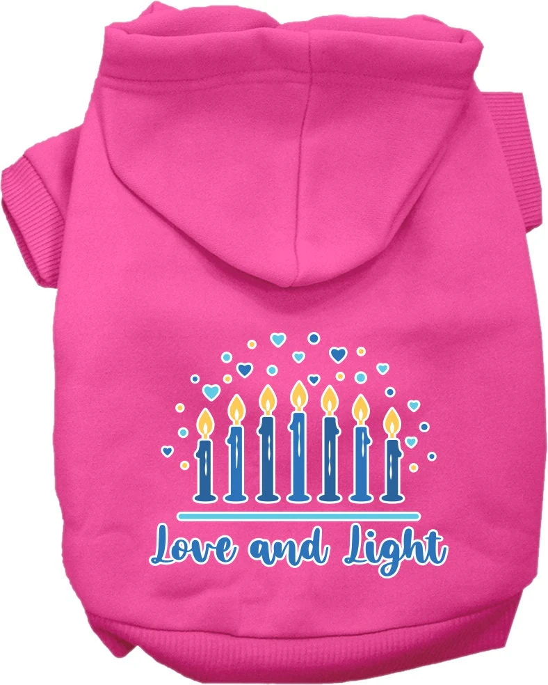 Hanukkah Pet, Dog and Cat Hoodie Screen Printed, "Love and Light" - Image 10