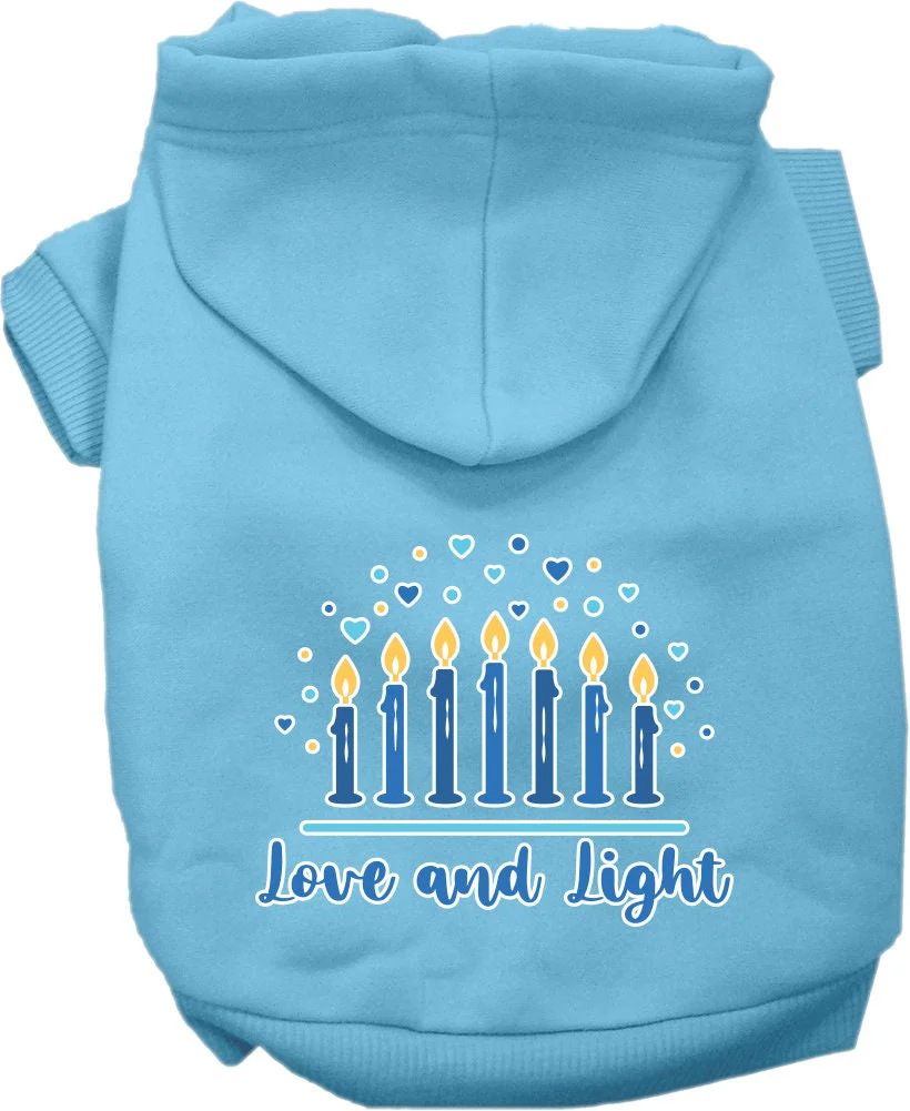 Hanukkah Pet, Dog and Cat Hoodie Screen Printed, "Love and Light" - Image 3
