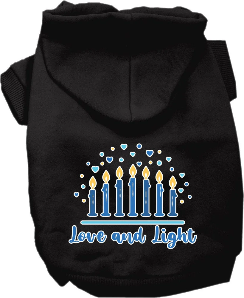 Hanukkah Pet, Dog and Cat Hoodie Screen Printed, "Love and Light" - Image 4