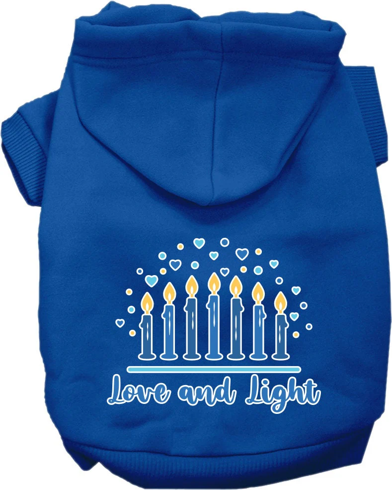 Hanukkah Pet, Dog and Cat Hoodie Screen Printed, "Love and Light" - Image 5