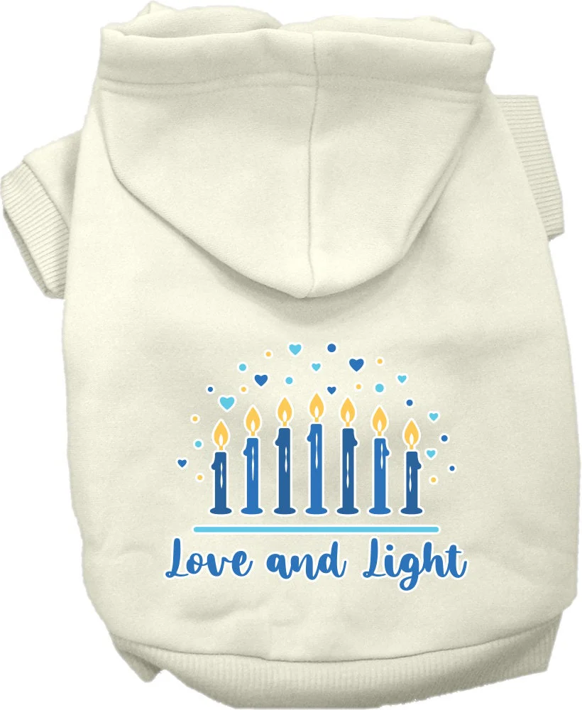 Hanukkah Pet, Dog and Cat Hoodie Screen Printed, "Love and Light" - Image 6