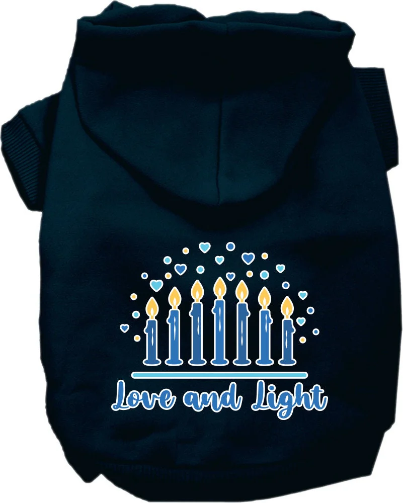 Hanukkah Pet, Dog and Cat Hoodie Screen Printed, "Love and Light" - Image 8