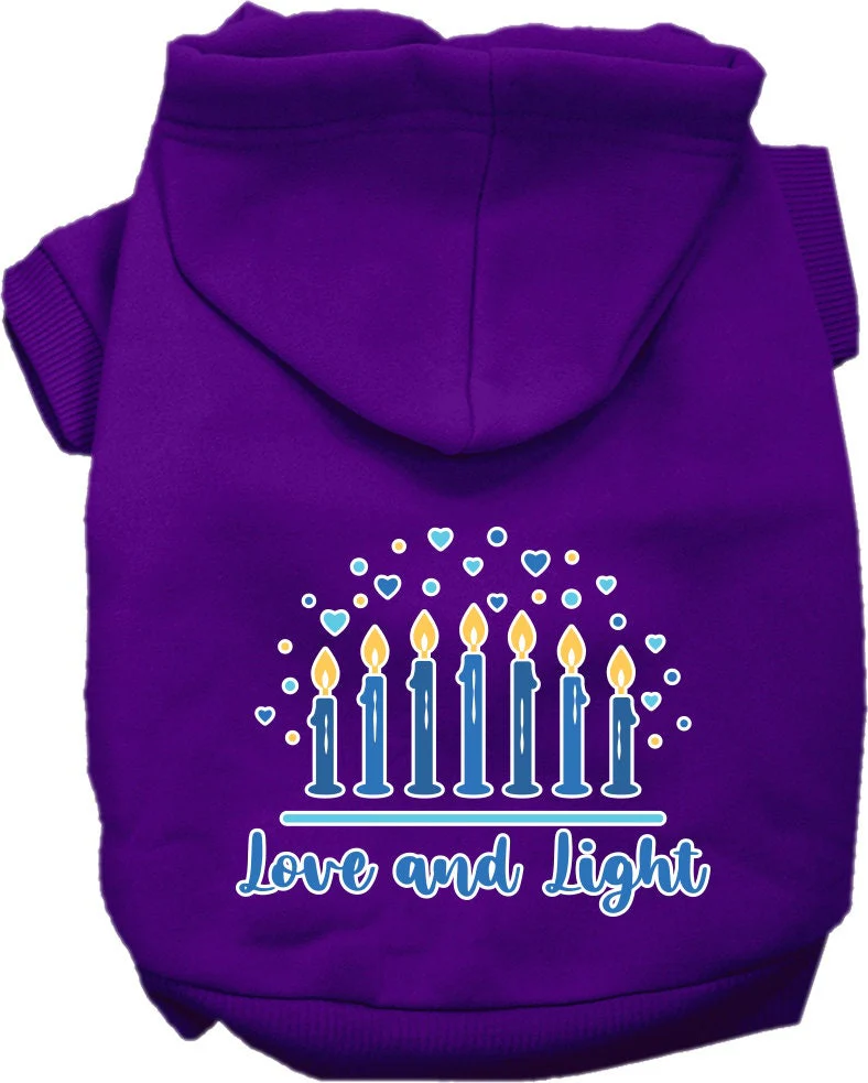 Hanukkah Pet, Dog and Cat Hoodie Screen Printed, "Love and Light" - Image 9