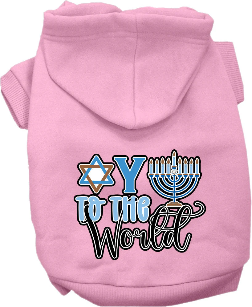 Hanukkah Pet, Dog and Cat Hoodie Screen Printed, "Oy To The World" - Image 10