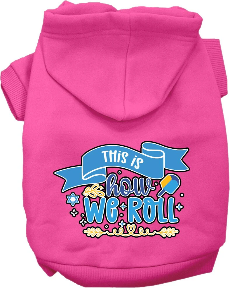 Hanukkah Pet, Dog and Cat Hoodie Screen Printed, "This Is How We Roll" - Image 10