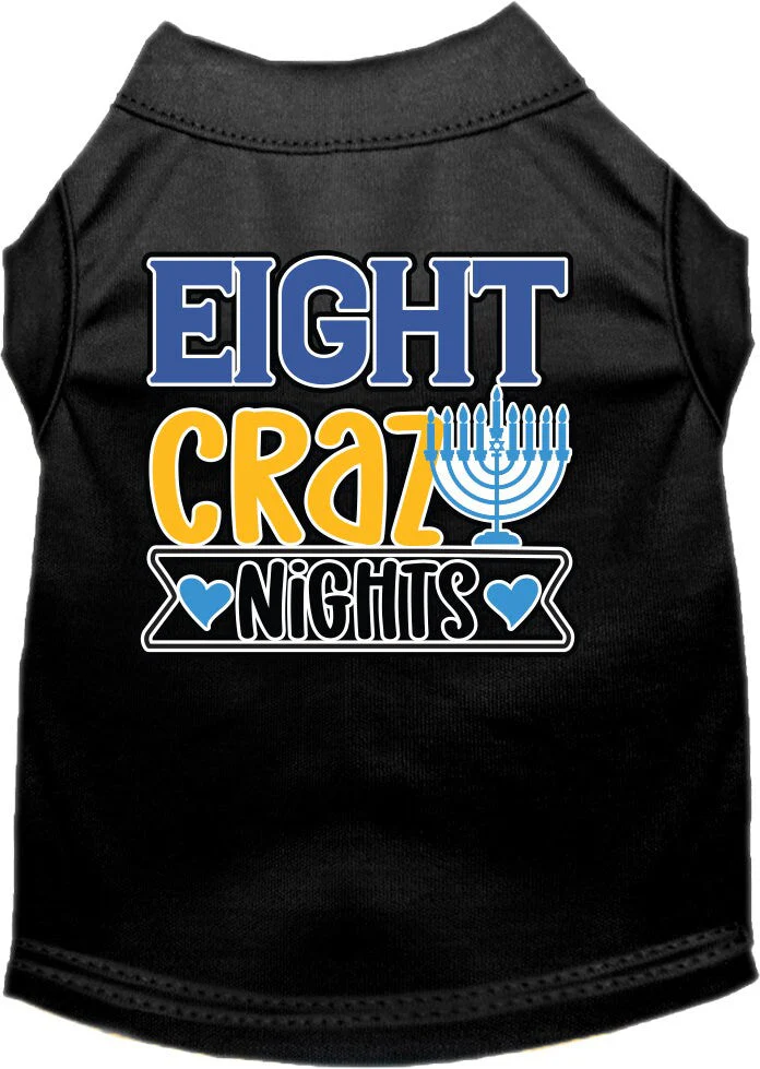Hanukkah Pet Dog and Cat Shirt Screen Printed, "Eight Crazy Nights" - Image 3