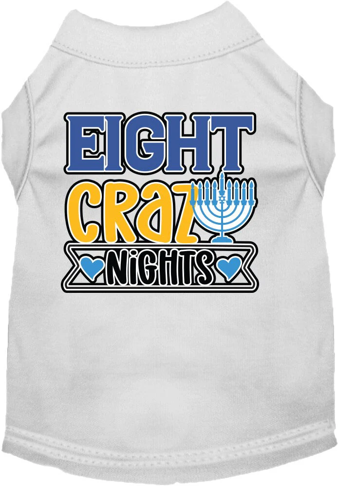 Hanukkah Pet Dog and Cat Shirt Screen Printed, "Eight Crazy Nights" - Image 4