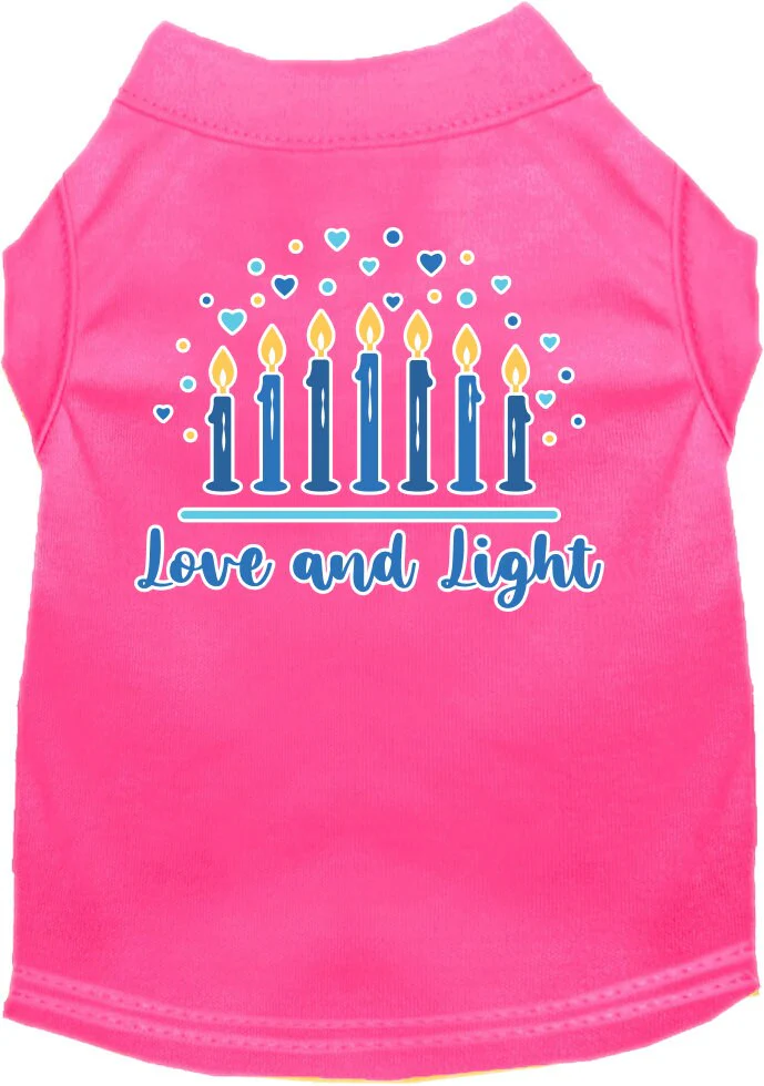 Hanukkah Pet Dog and Cat Shirt Screen Printed, "Love & Light" - Image 10