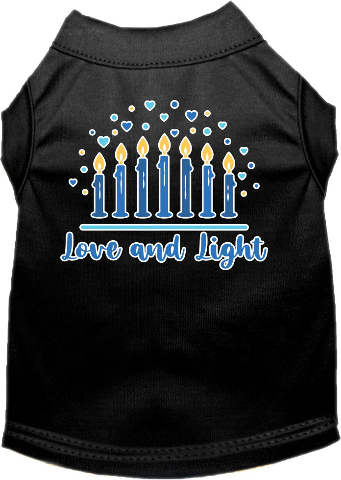 Hanukkah Pet Dog and Cat Shirt Screen Printed, "Love & Light" - Image 5