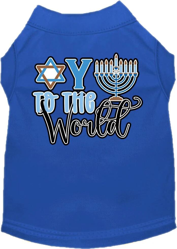 Hanukkah Pet Dog and Cat Shirt Screen Printed, "Oy To The World" - Image 5