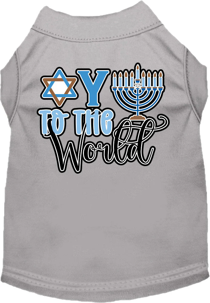 Hanukkah Pet Dog and Cat Shirt Screen Printed, "Oy To The World" - Image 7